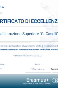 Certificato excellence Erasmus page